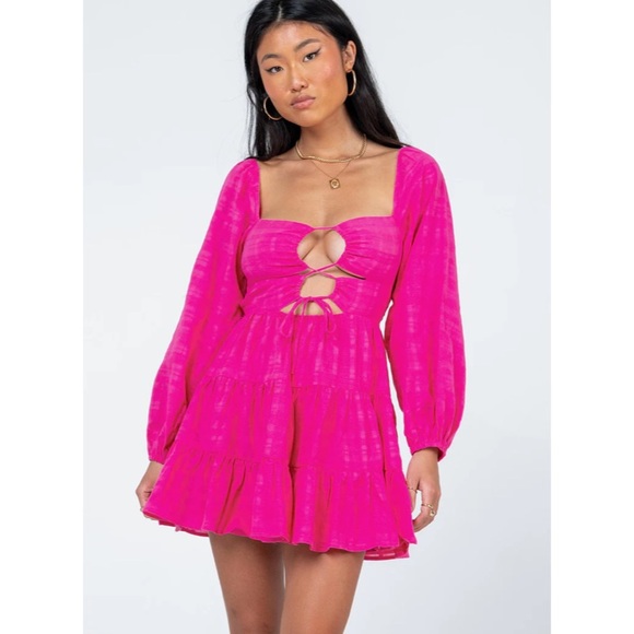 RARE! NEW! Princess Polly Campbell Mini Dress in Pink - Picture 1 of 10